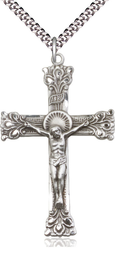 Sterling Silver Ornate Crucifix Pendant  0641SS/24S