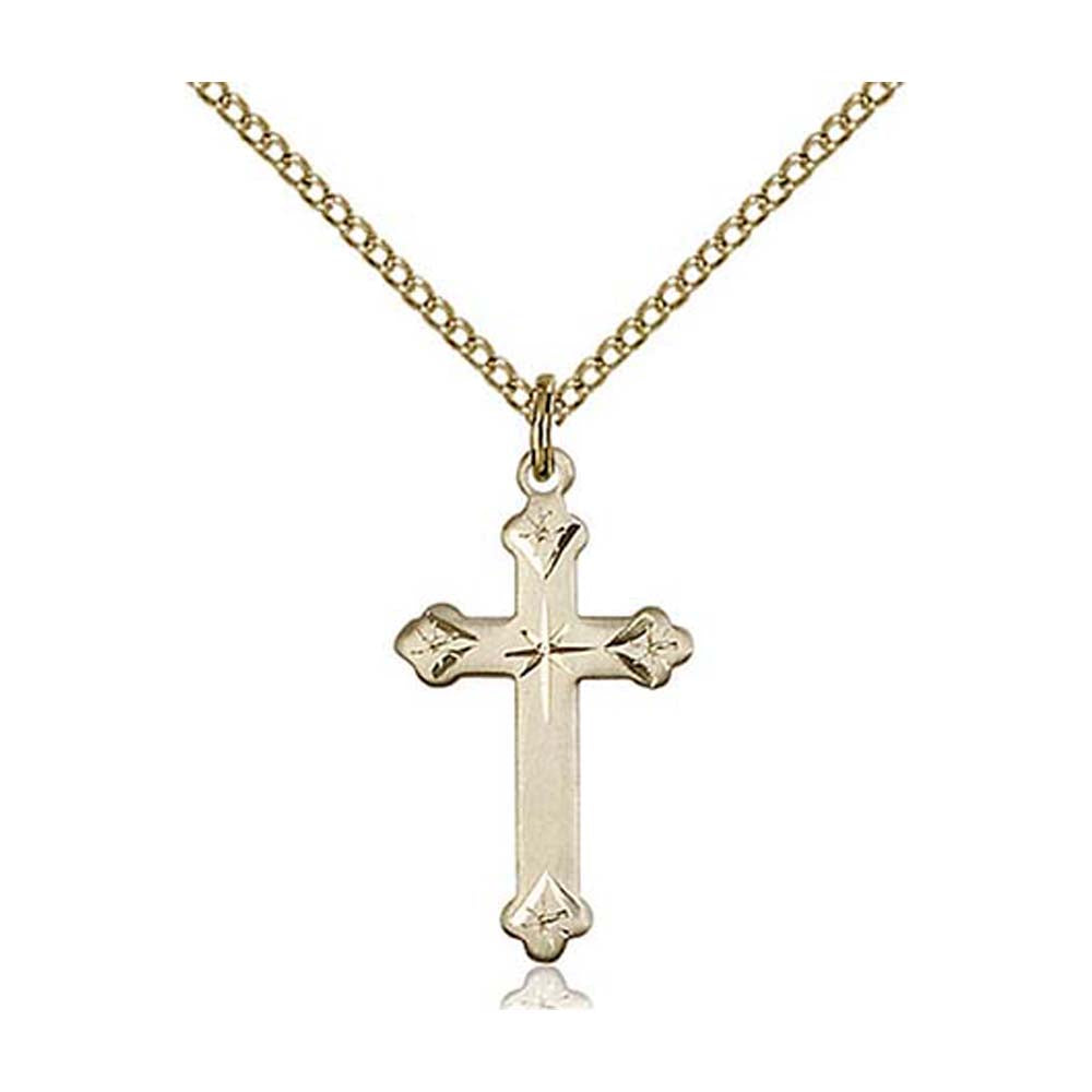 Gold Filled Cross with Starburst Center 0667GF/18G