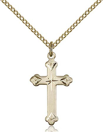 Gold Filled Cross with Starburst Center 0667GF/18GF