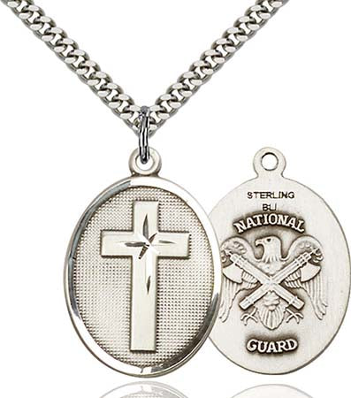 Sterling Silver Cross / National Guard Pendant 0783SS5/24S