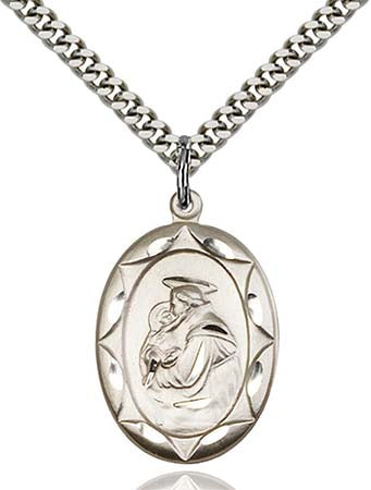 Sterling Silver St. Anthony Pendant  0801DSS/24S