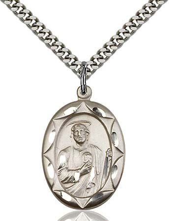 Sterling Silver St. Jude Pendant 0801JSS/24S