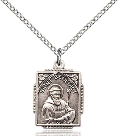 Sterling Silver St. Benedict Pendant  0804BSS/18SS