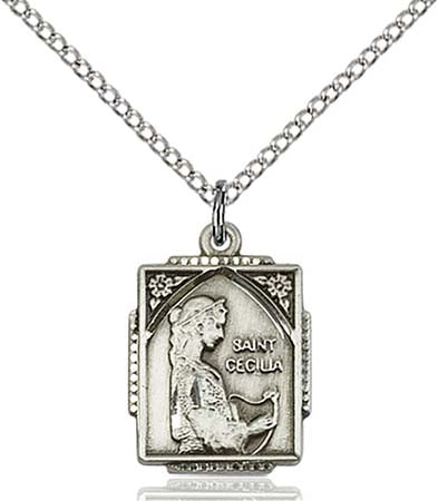 Sterling Silver St. Cecilia Pendant  0804CESS/18SS