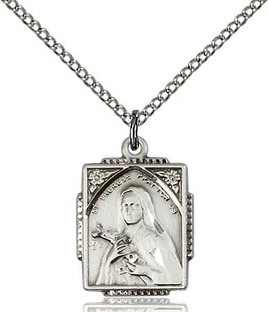 Sterling Silver St. Therese Pendant  0804TESS/18SS