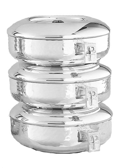 Hammered Silver Triple Stack Ciboria - no. 446S Set