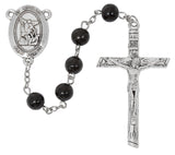 8mm Black Wood Michael Rosary  P527R
