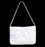 White Satin Purse with Lace & Bow