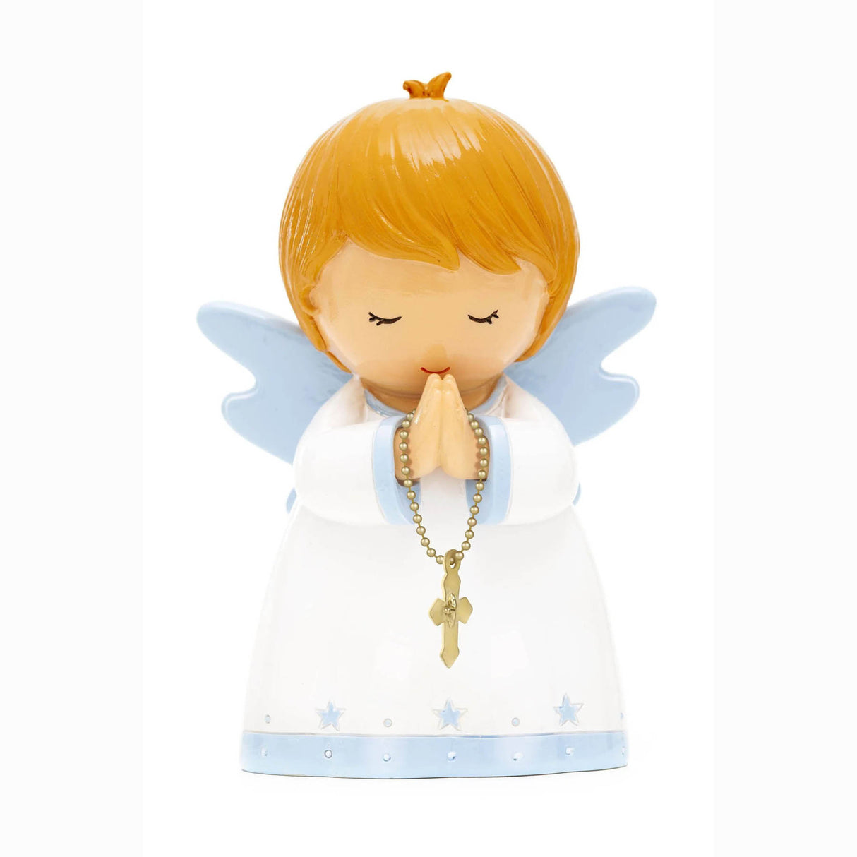 Little Drops of Water Blue Boy Angel with Rosary
