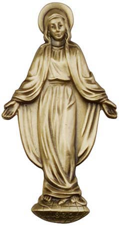 Antique Gold Our Lady of Grace Visor Clip  1047VG