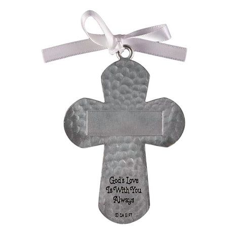 Baptism Bless Crib Cross with White Ribbon