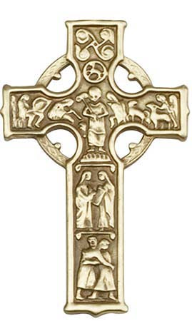 Antique Gold Celtic Cross Visor Clip 1056VG