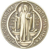 Antique Gold St. Benedict with Latin Prayer Visor Clip 1057VG