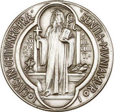 Antique Silver St. Benedict with Latin Prayer Visor Clip 1057V