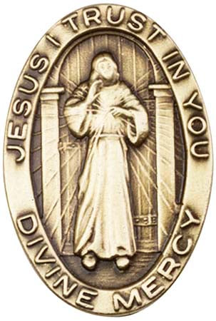 Antique Gold Divine Mercy Visor Clip 1074VG