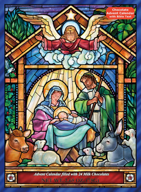 Stained Glass Nativity Chocolate Advent Calendar
