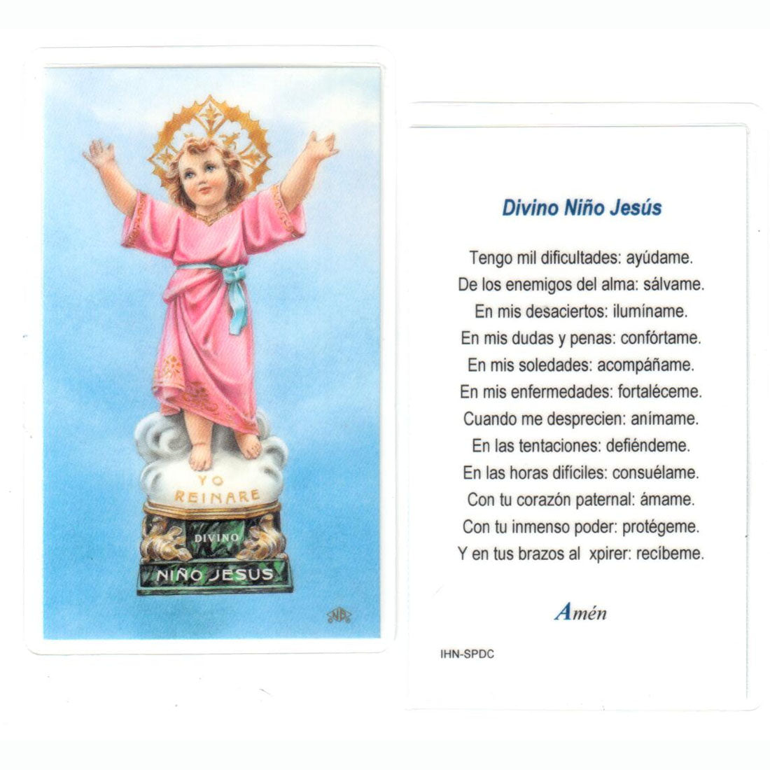 Divino Nino Spanish Laminated Prayer Card – In His Name Store