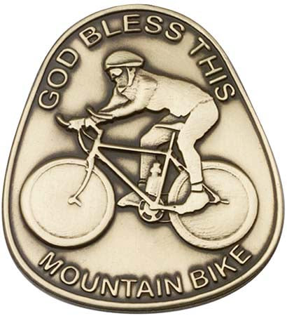 Antique Gold God Bless This Mountain Bike Visor Clip 1089VG