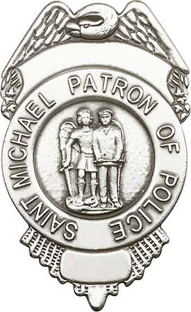 Antique Silver St. Michael / Police Visor Clip 1092V