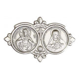 Antique Silver Sacred Heart / Immaculate Heart Visor Clip 1096V