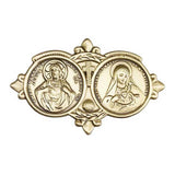 Antique Gold  Sacred Heart / Immaculate Heart Visor Clip 1096VG