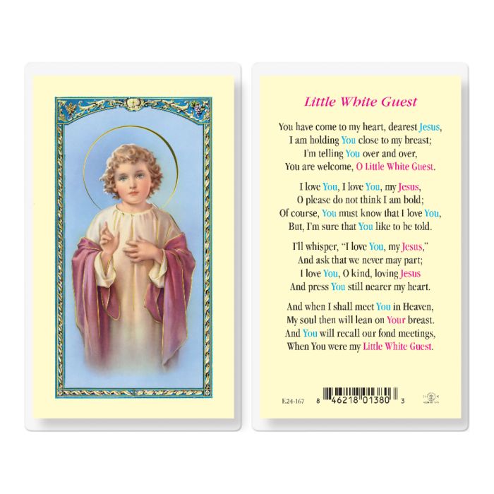 Little White Guest Child Jesus Holy Card