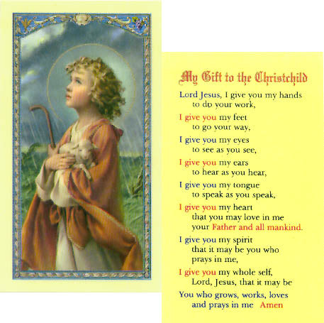 My Gift to the Christchild Holy Card