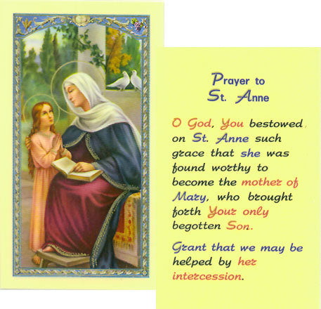 Saint Anne Prayer Card   no. E24-611