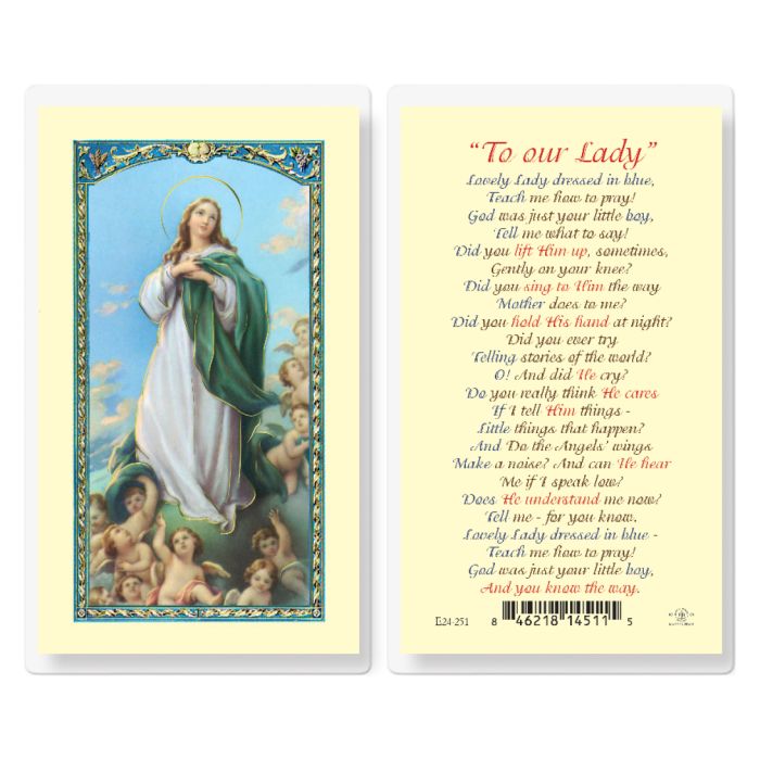 Our Lady of Assumption Holy Cards - Lovely Lady Dressed in Blue