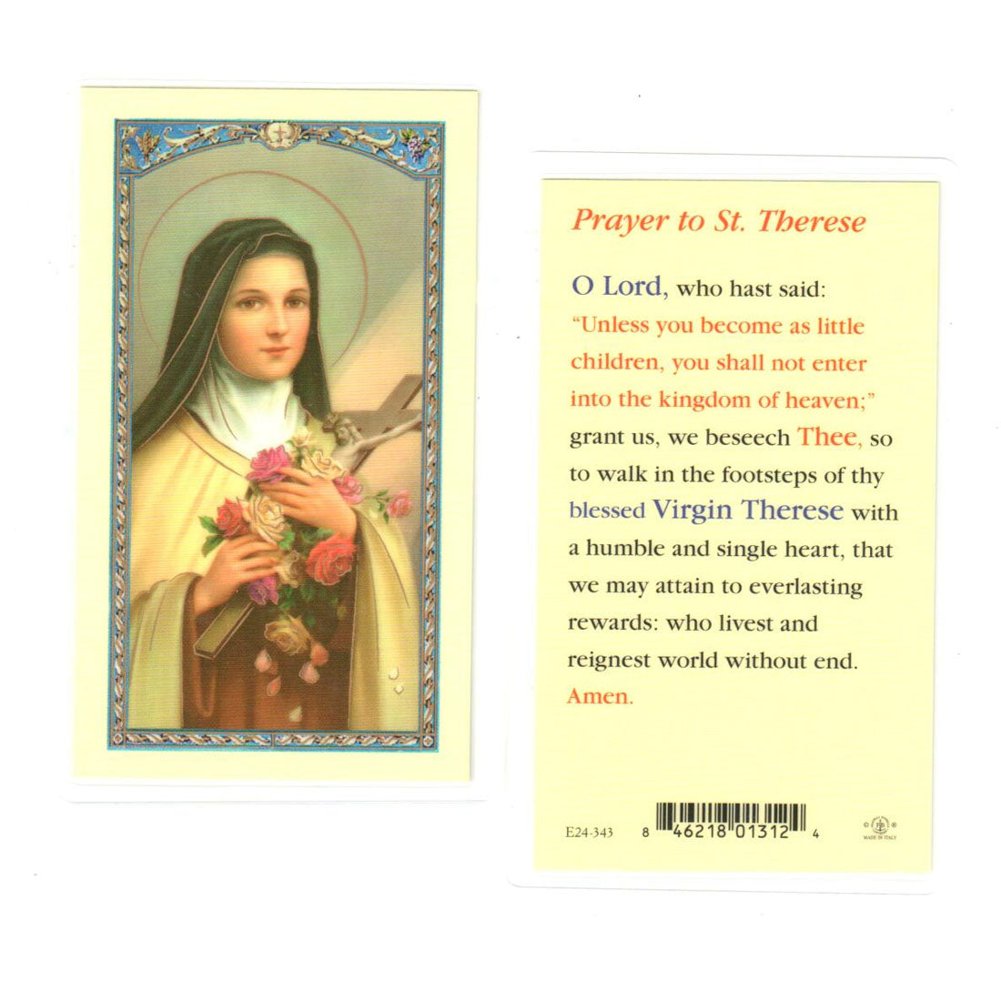 Prayer to Saint Therese the Little Flower - E24-343