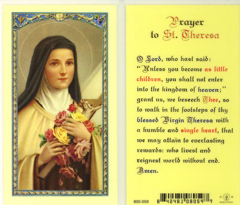 Prayer to Saint Therese the Little Flower - E24-343