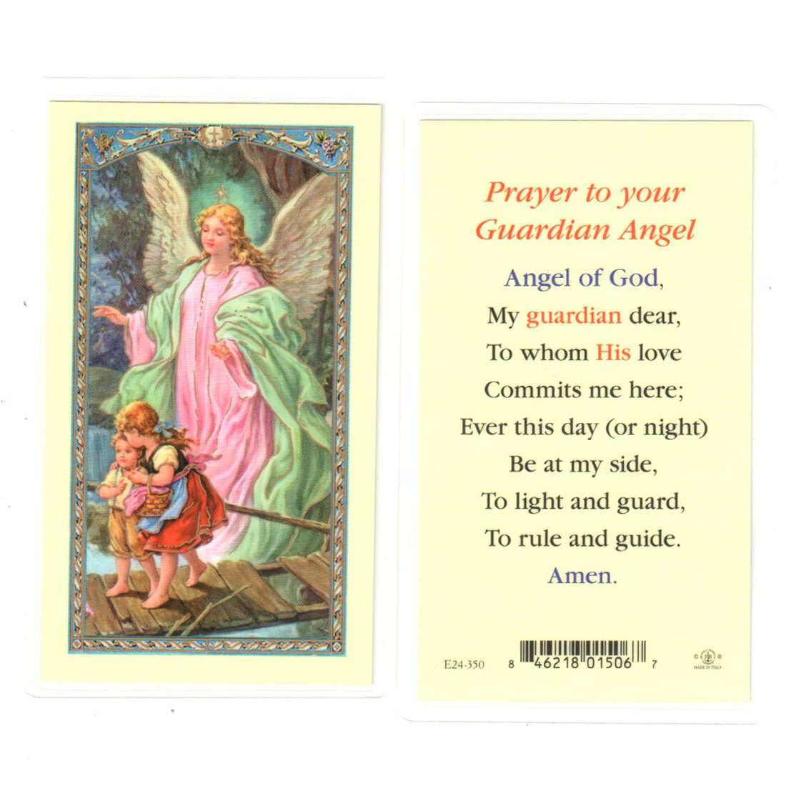 Guardian Angel Prayer Card - 800-264