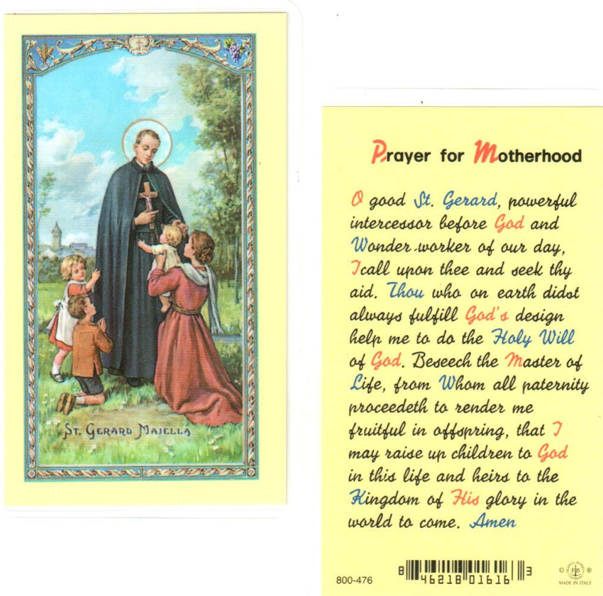Saint Gerard Prayer for Motherhood Holy Card - 800-476