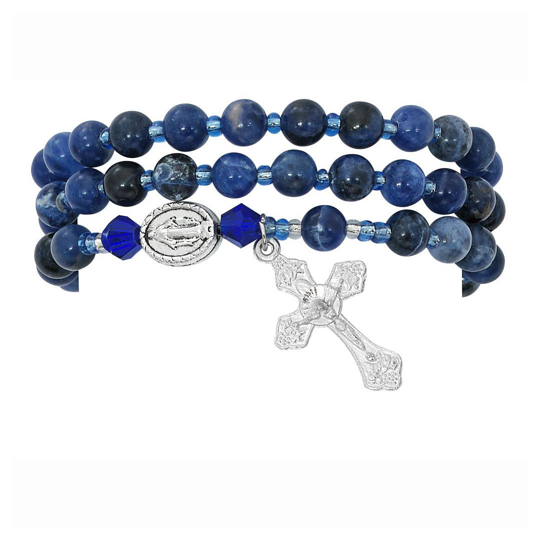 Blue Lapis Twistable Rosary Bracelet  BR632C