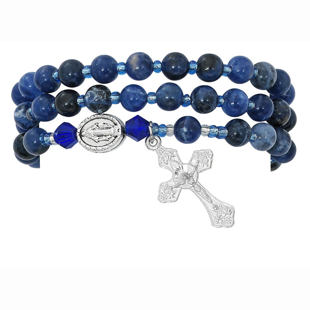 Blue Lapis Twistable Rosary Bracelet  BR632C