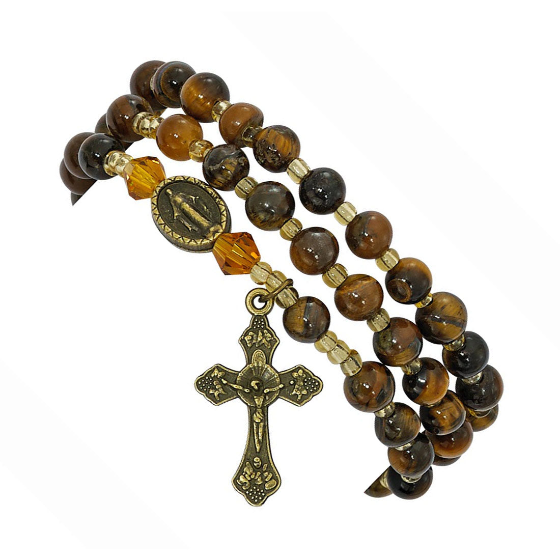 Tiger Eye Twistable Rosary Bracelet   BR635C