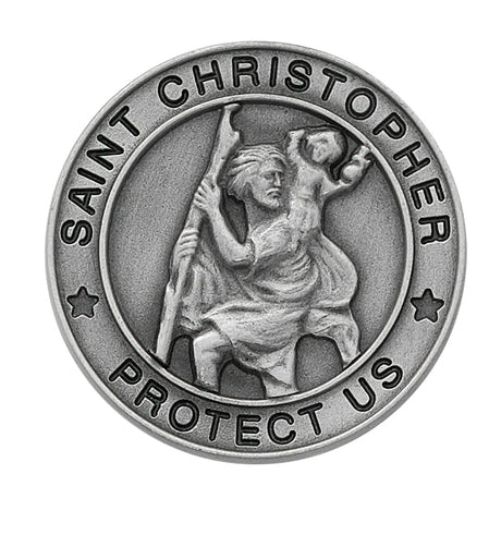 Large Round St Christipher Visor Clip  VC894