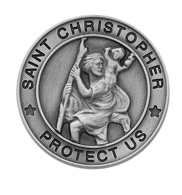 Large Round St Christipher Visor Clip  VC894