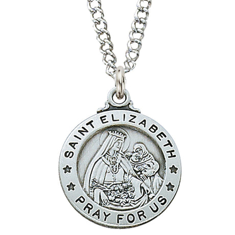 St. Elizabeth Small Sterling Silver Medal - (Dime  Dize)  L700EZ