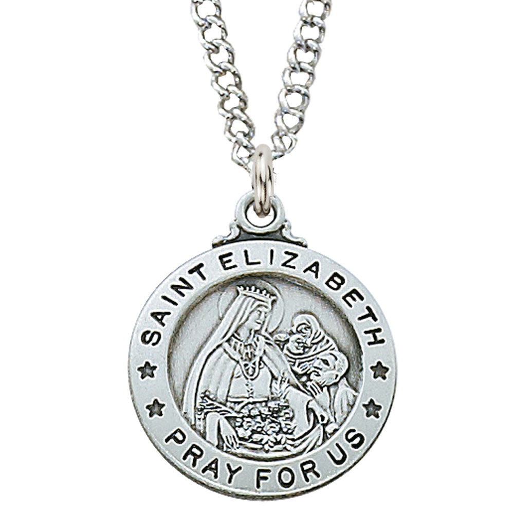 St. Elizabeth Small Sterling Silver Medal - (Dime  Dize)  L700EZ
