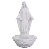 7 inch White Our Lady of Grace Holy Water Font