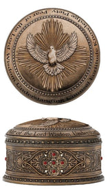 Cold-cast Bronze Holy Spirit Rosary or Keepsake Box