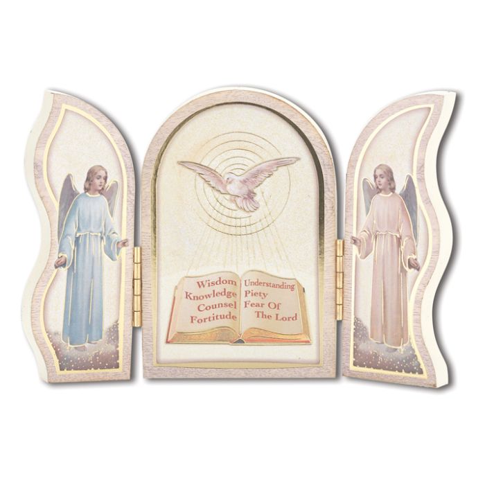 Confirmation Wood Triptych 4 inches high