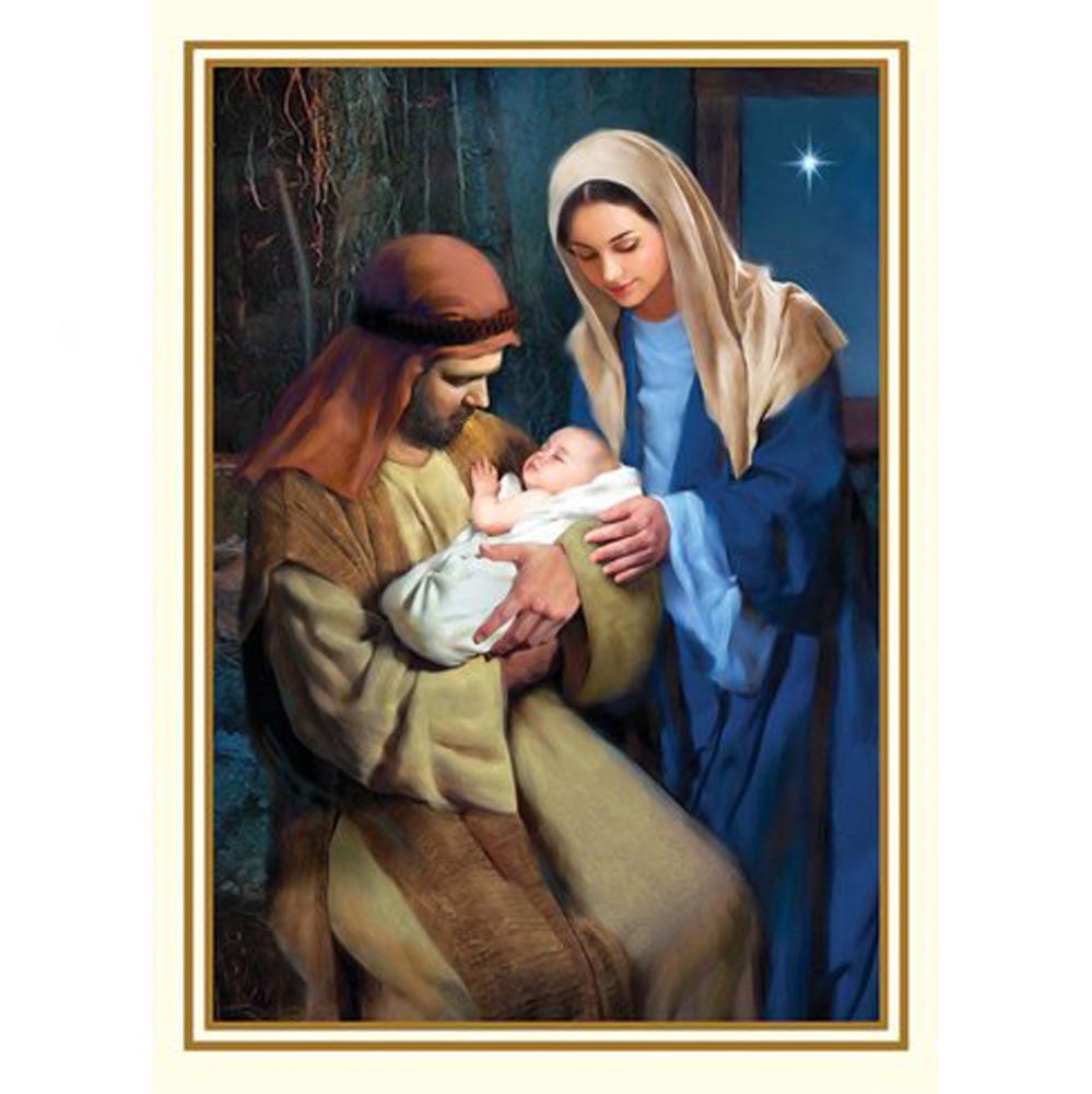 Holy Family Personalized Christmas Mass Cards - 50 ct.