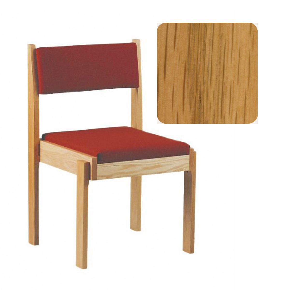 Fruitwood Finish Stacking Wood Upholstered Chair 93C