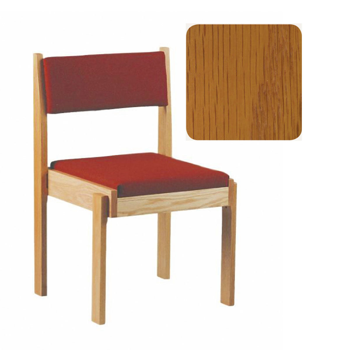 Golden Oak Finish Stacking Wood Upholstered Chair 93C