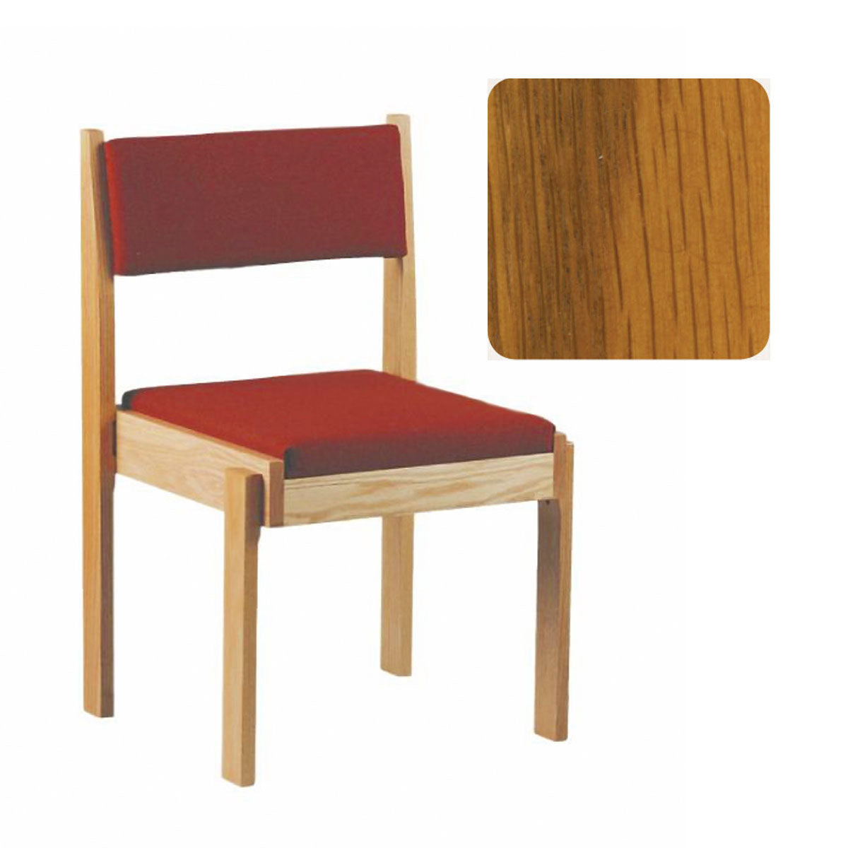 Harvest Oak Finish Stacking Wood Upholstered Chair 93C