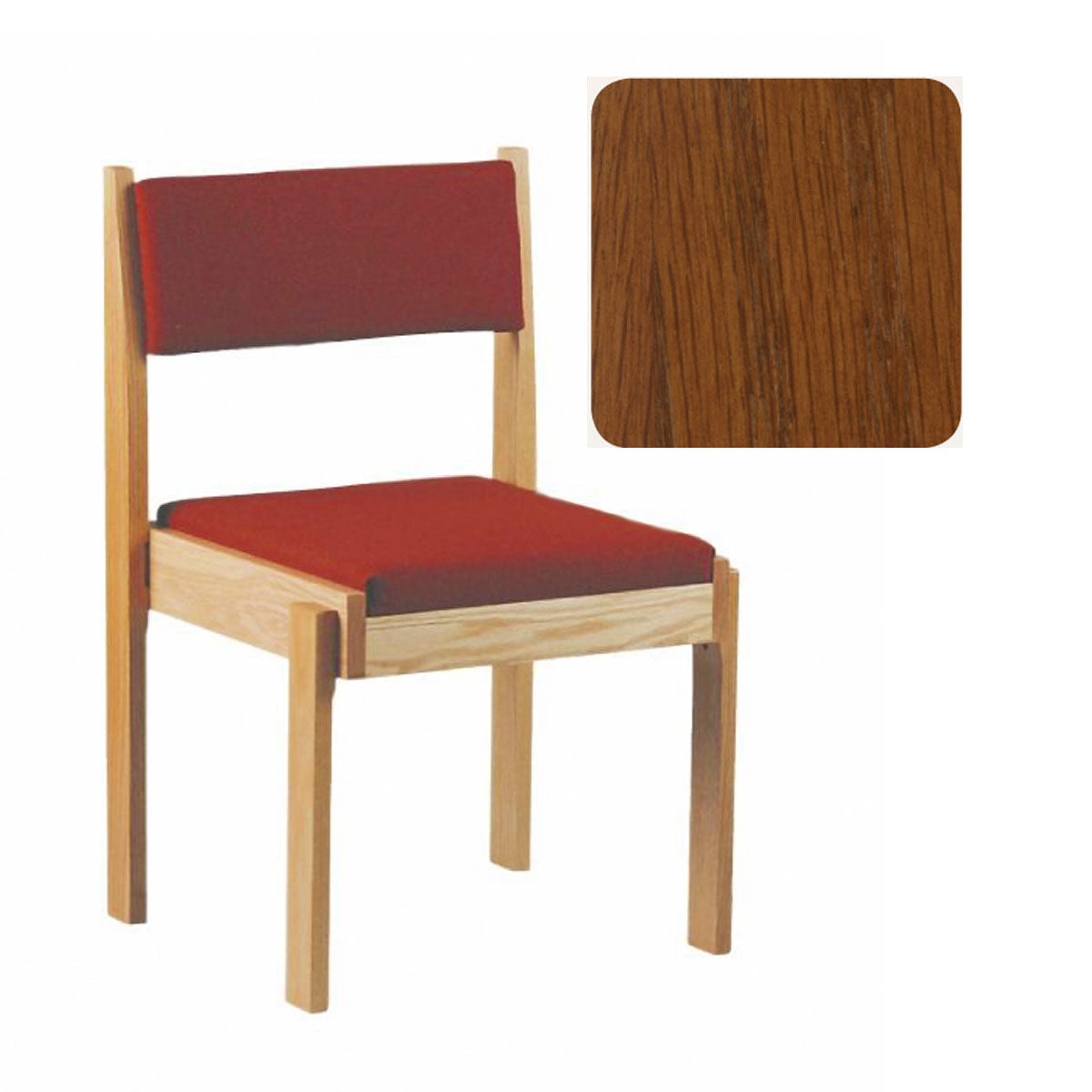 Sienna Finish Stacking Wood Upholstered Chair 93C