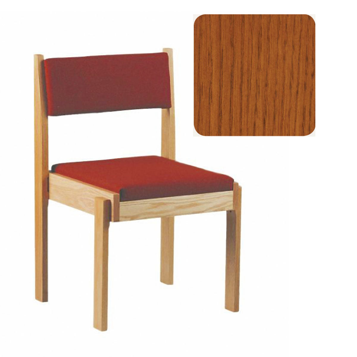 Sunset  Finish Stacking Wood Upholstered Chair 93C