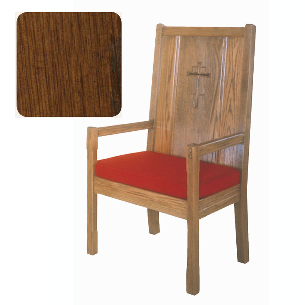 Antique Cherry High Back Presider Chair with Cushion 65H